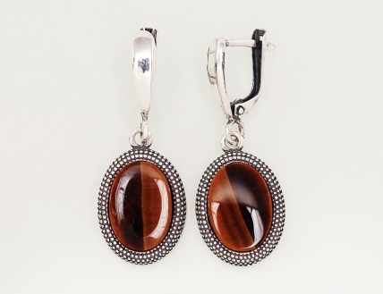 Silver earrings with english lock. Photo Nr. 1