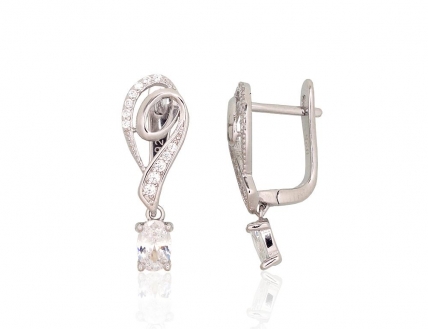 Silver earrings with english lock. Photo Nr. 1