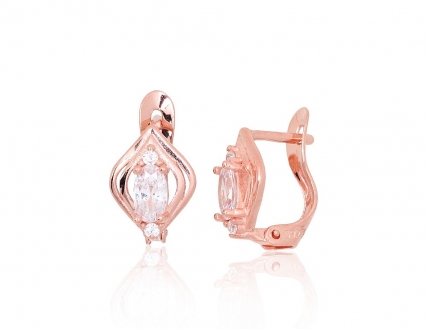 Silver earrings with english lock. Photo Nr. 1