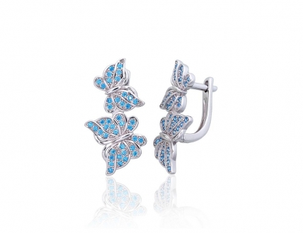 Silver earrings with english lock. Photo Nr. 1