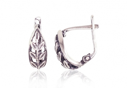 Silver earrings with english lock. Photo Nr. 1
