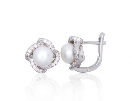 Silver earrings with english lock. Photo Nr. 1
