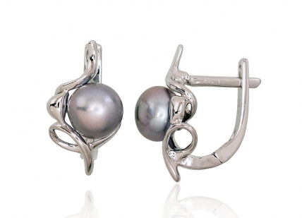 Silver earrings with english lock. Photo Nr. 1