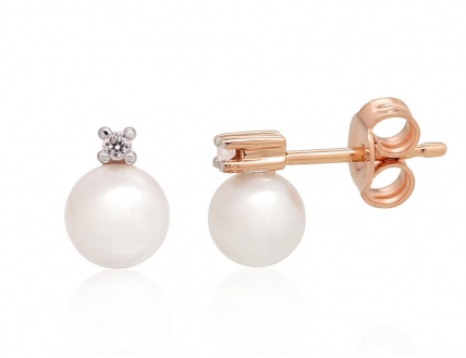 Gold classic studs earrings. Photo Nr. 1