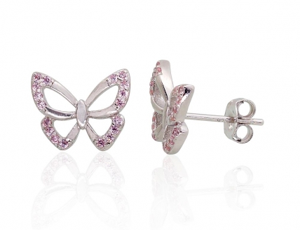 Silver stud earrings. Photo Nr. 1