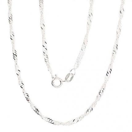 Silver chain Singapore 2,5 mm, diamond cut. Photo Nr. 1
