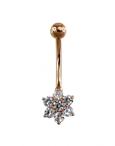 Gold piercing for navel. Photo Nr. 1