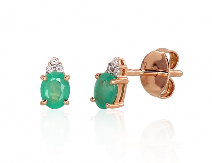 Gold classic studs earrings. Photo Nr. 1