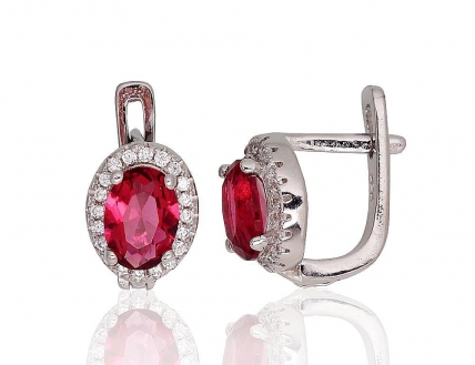 Silver earrings with english lock. Photo Nr. 1