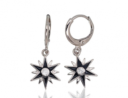 Silver earrings with english lock. Photo Nr. 1
