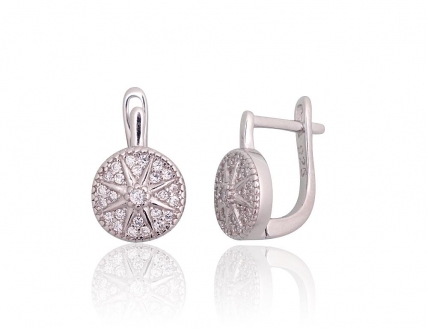 Silver earrings with english lock. Photo Nr. 1