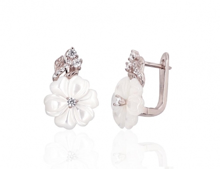 Silver earrings with english lock. Photo Nr. 1