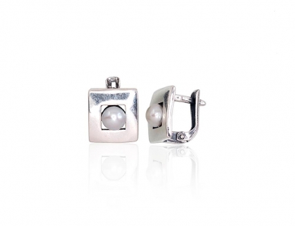Silver earrings with english lock. Photo Nr. 1