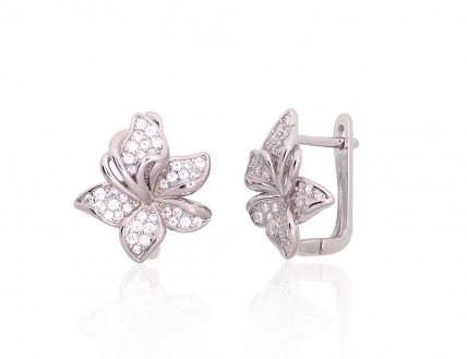 Silver earrings with english lock. Photo Nr. 1