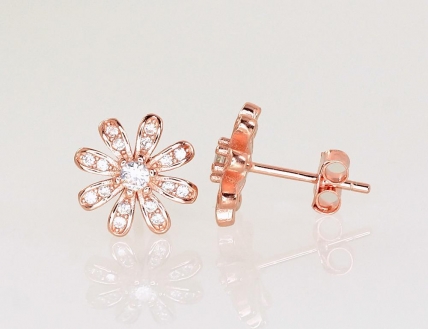 Silver stud earrings. Photo Nr. 1