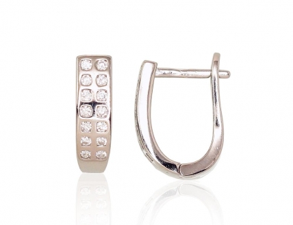 Silver earrings with english lock. Photo Nr. 1