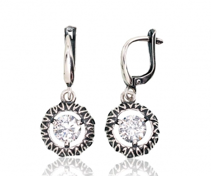 Silver earrings with english lock. Photo Nr. 1