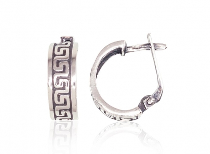 Silver earrings with english lock. Photo Nr. 1