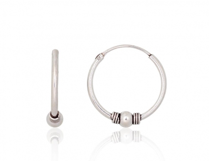 Silver earrings-rings. Photo Nr. 1