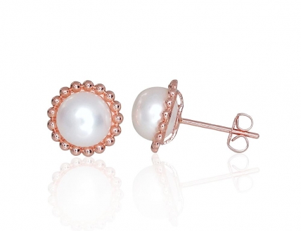 Gold classic studs earrings. Photo Nr. 1