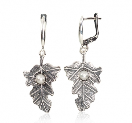 Silver earrings with english lock. Photo Nr. 1
