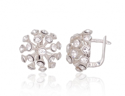 Silver earrings with english lock. Photo Nr. 1