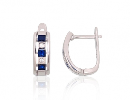 Silver earrings with english lock. Photo Nr. 1