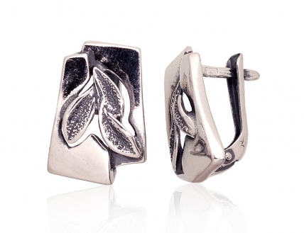 Silver earrings with english lock. Photo Nr. 1