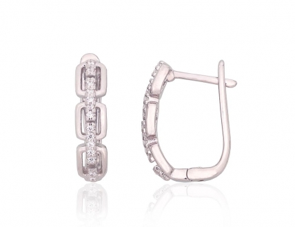 Silver earrings with english lock. Photo Nr. 1