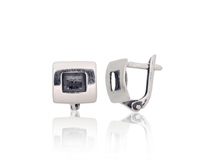 Silver earrings with english lock. Photo Nr. 1