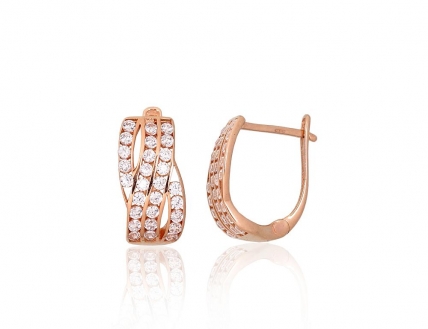 Gold earrings with english lock. Photo Nr. 1