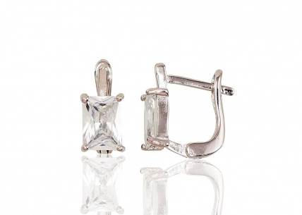 Silver earrings with english lock. Photo Nr. 1