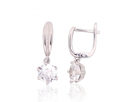 Silver earrings with english lock. Photo Nr. 1