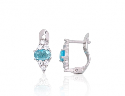 Silver earrings with english lock. Photo Nr. 1