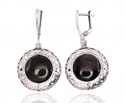 Silver earrings with english lock. Photo Nr. 1