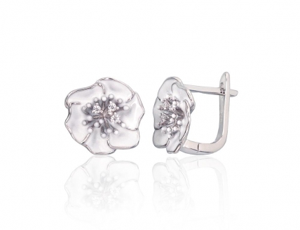 Silver earrings with english lock. Photo Nr. 1