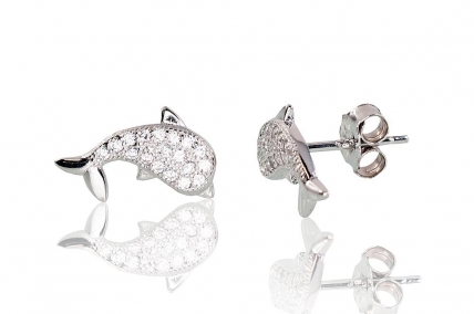 Silver stud earrings. Photo Nr. 1