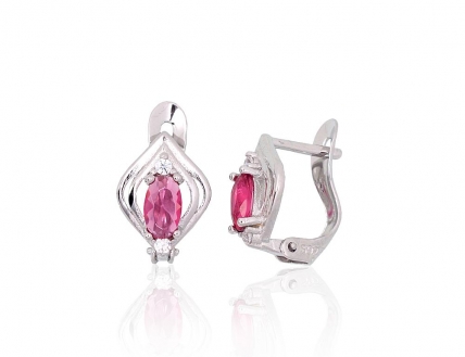 Silver earrings with english lock. Photo Nr. 1