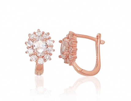 Silver earrings with english lock. Photo Nr. 1