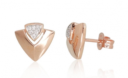 Gold classic studs earrings. Photo Nr. 1