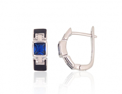 Silver earrings with english lock. Photo Nr. 1