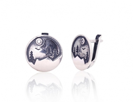 Silver earrings with english lock. Photo Nr. 1