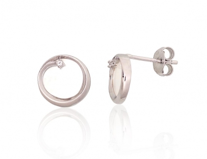 Silver stud earrings. Photo Nr. 1