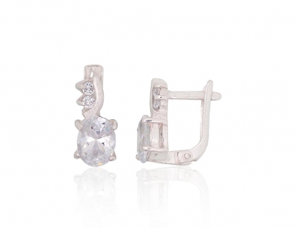 Silver earrings with english lock. Photo Nr. 1