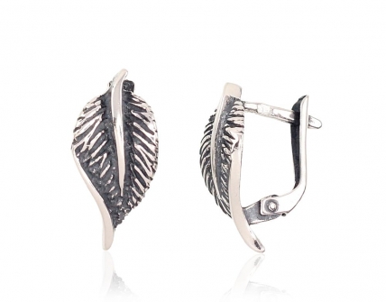 Silver earrings with english lock. Photo Nr. 1