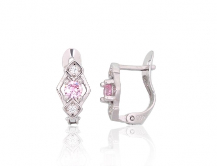Silver earrings with english lock. Photo Nr. 1