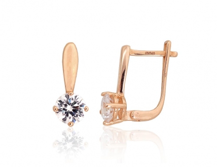 Gold earrings with english lock. Photo Nr. 1