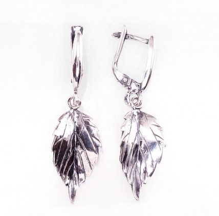 Silver earrings with english lock. Photo Nr. 1