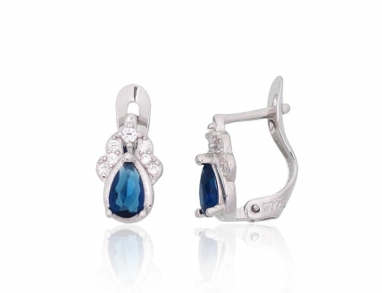 Silver earrings with english lock. Photo Nr. 1