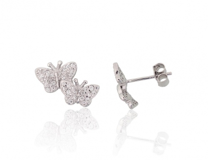 Silver stud earrings. Photo Nr. 1
